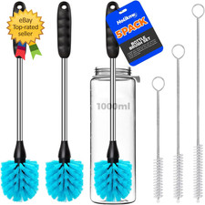 5 Pack Bottle Brush Cleaner Set 14" Long Handle Stainless Steel Bottle Cleaner B
