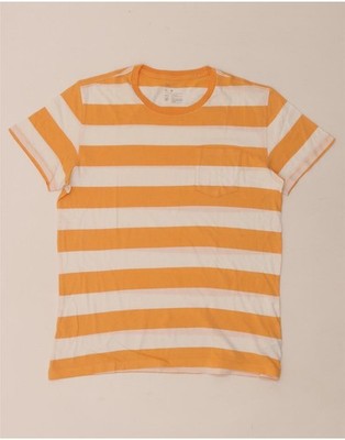GAP Herren T-Shirt Oberteil Medium orange gestreift Baumwolle CP01