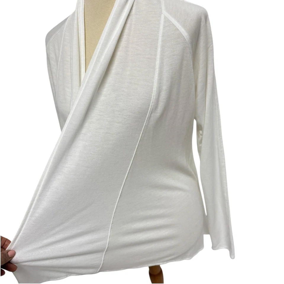 Cardigã feminino Converse One Star branco frente aberta tamanho P - Imagem 3 de 4