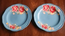 The Pioneer Woman Vintage Floral Teal Salad Plates 8.5" Set of 2