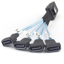 11.81 Inch Mini SAS SFF8087 To 4 SATA 7Pin Male Cable 12Gbps Server Harness
