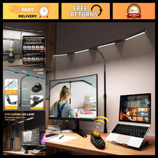 Adjustable LED Desk Lamp with Remote - Stepless Dimming, 5 Modes, Eye-Caring Lig
