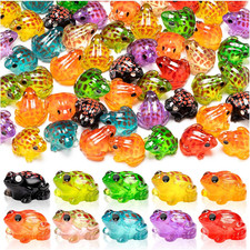 40PCS Luminous Mini Resin Frog Miniature Frog Figurines 10 Colors Tiny Frogs Glo