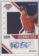 2020 USA Baseball Stars & Stripes Silhouettes Signatures Davis Diaz Auto g2u