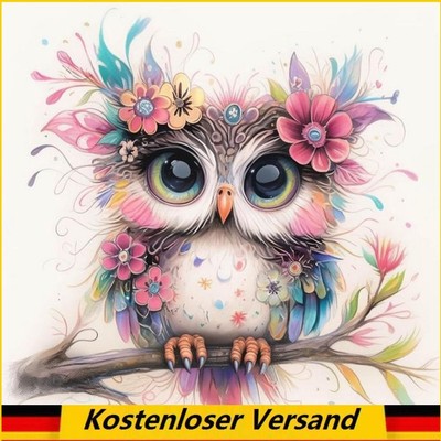 30x30cm Owl 5D DIY Full Drill Round Diamond Painting Kit for Home Wall Decor