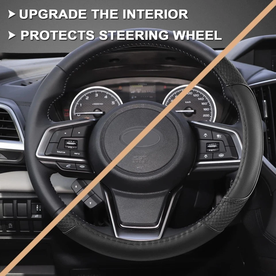 Customized Steering Wheel Cover for 2013-2020 Subaru Crosstrek 14.5-15 Inches - Image 3 of 4