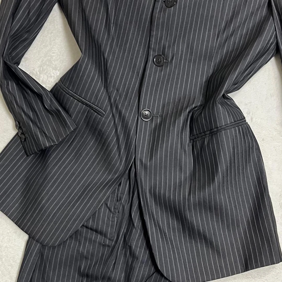 Traje a Rayas ARMANI Collezioni Para Hombre, Gris, 100% Viscosa Talla 46 U7416 Foto 4 de 4