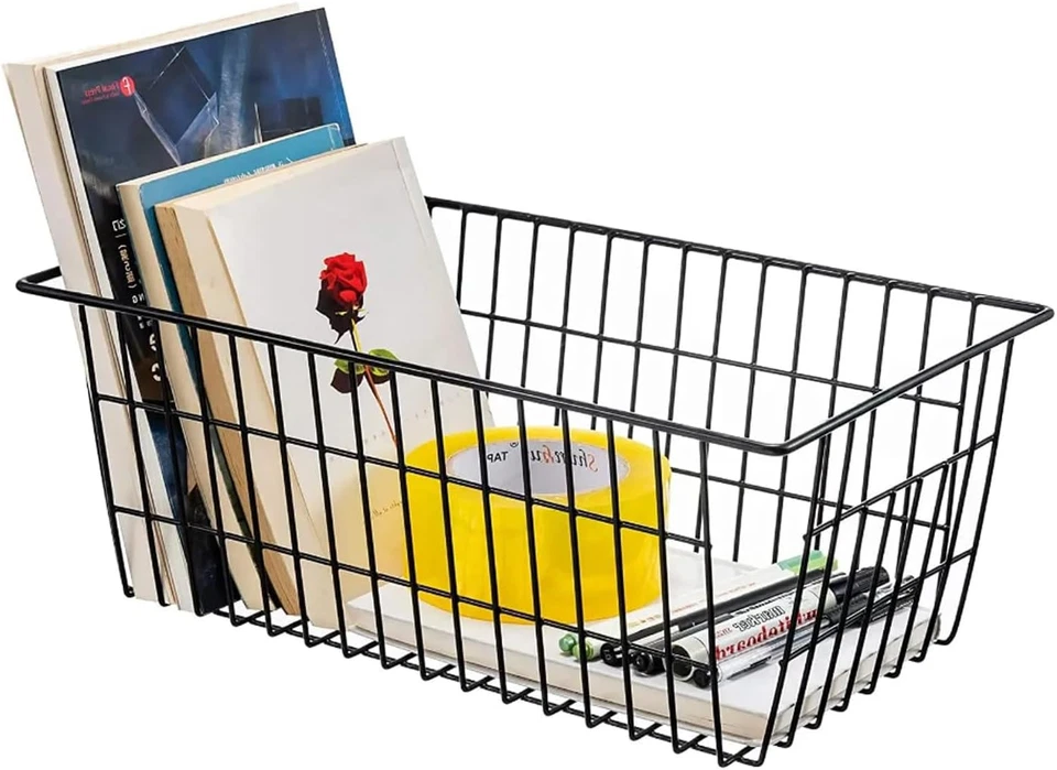 Cestas de almacenamiento de alambre Redrubbit, gran granja metal congelador cesta almacenamiento org Foto 2 de 4