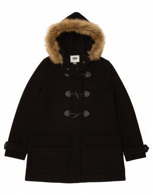 Old Navy Damen-Dufflecoat mit Kapuze UK 14 mittelbraun Wolle BH10