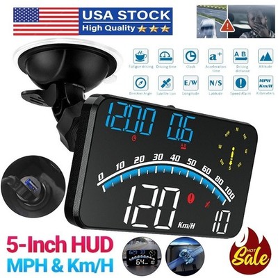 Digital GPS Head Up Display Speedometer Universal HUD Car MPH Overspeed Alarm