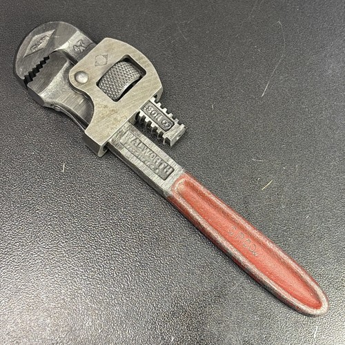 Stillson Walworth Pipe Wrench 8 Heavy Duty Adjustable USA 8” VNTG Red Handle