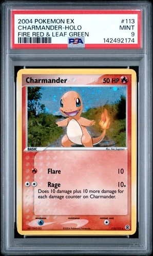 2004 POKEMON EX FIRE RED & LEAF GREEN #113 CHARMANDER-HOLO PSA 9