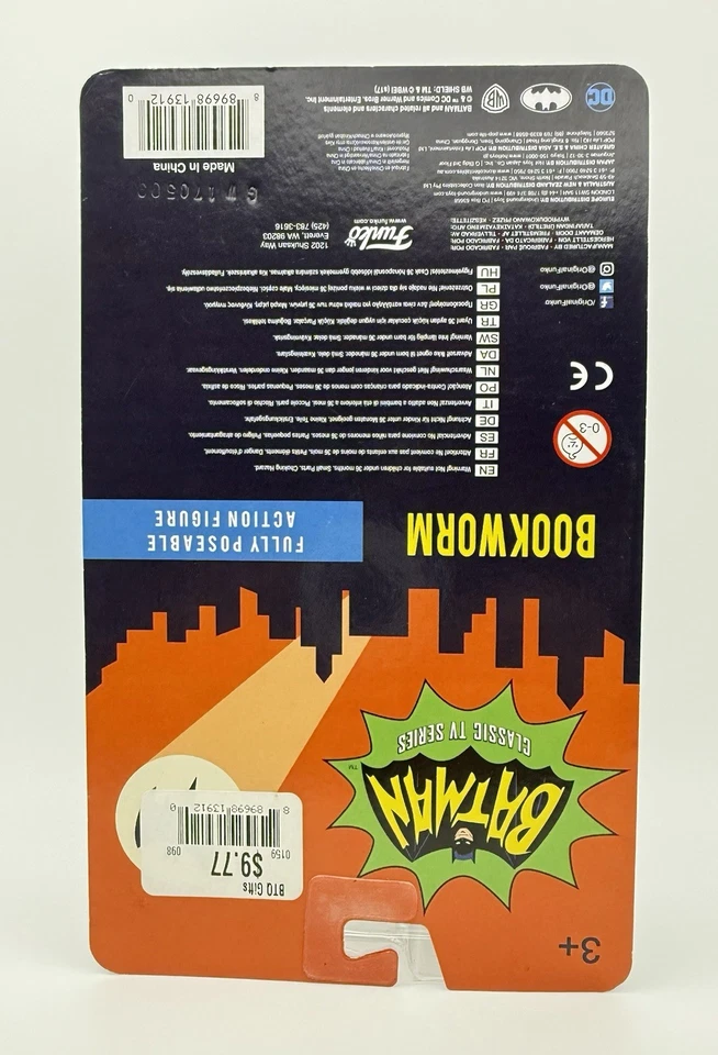 Funko Batman 1966 Serie de TV Clásica Bookworm ERROR Tarjeta al revés 2012 DC Raro Foto 2 de 4