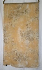 Vintage Sheer Orange Cream Brown Floral Chiffon Scarf Romantic Wrap