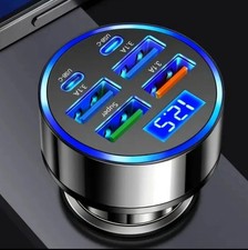 Auto Schnell Ladeger�t USB & USB-C | Handy Stecker KFZ Zigarettenanz�nder | Auto