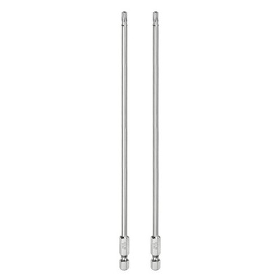 2pcs T20 Security Torx Bit 1/4'' Hex Shank 8'' Long Tamper Resistant Star Bits