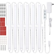 Under Cabinet Lights Plug in, 6 pcs 12 Inches LED Light Strip Bars. Super Bri...