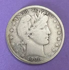 1906-D Barber Half Dollar 50C Minted in Denver, F - Fine
