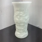 Vtg~Milk Glass~Crinkled Texture Vase~E.O. Brody Co~C106~9.5"Tx4.75"W (DR8)