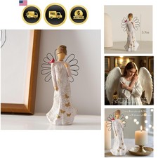 Angel Figurine Sympathy Memorial Gift Home Decor Praying Hands Resin