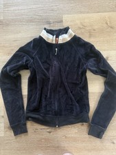 Y2K Juicy Couture Women s Black Velour Track Jacket Full Zip Long Sleeve Size M