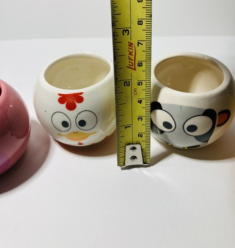 Mini Pots With Faces. Pig, Chicken, Cow, Canary. 2” - Picture 8 of 8