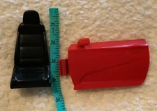 Red Plastic Model Kit Car Drivers Door and Black Bucket Seat, no clue to model!