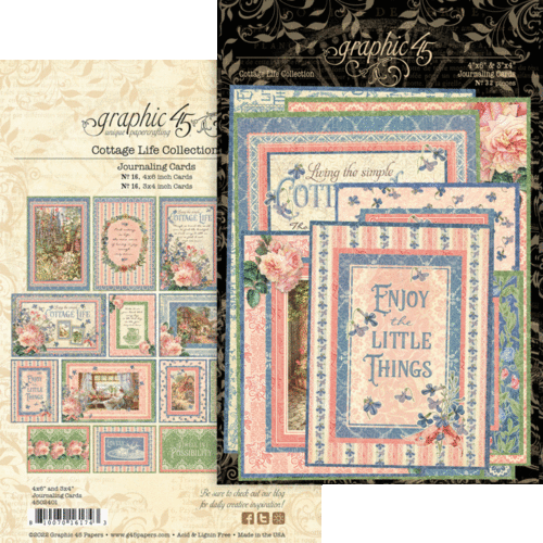 GRAPHIC 45 "COTTAGE LIFE" JOURNALING CARDS SHABBY CHIC SCRAPJACK'S PLACE - Picture 1 of 3