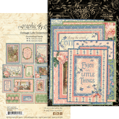 GRAPHIC 45 "COTTAGE LIFE" JOURNALING CARDS SHABBY CHIC   SCRAPJACK'S PLACE - Afbeelding 1 van 3