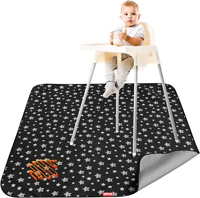 Baby Splat Mat Waterproof Splash Mat High Chair Mat Anti Slip for Kids 46''x42'' 