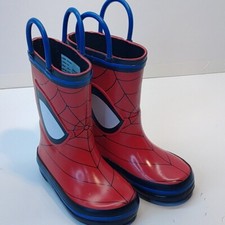 Marvel Spider-Man Rain Boots Pull On Boys Size 5/6