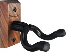 2 Pack Wall Mount Black Walnut Wood U-Shaped Guitar Hangers