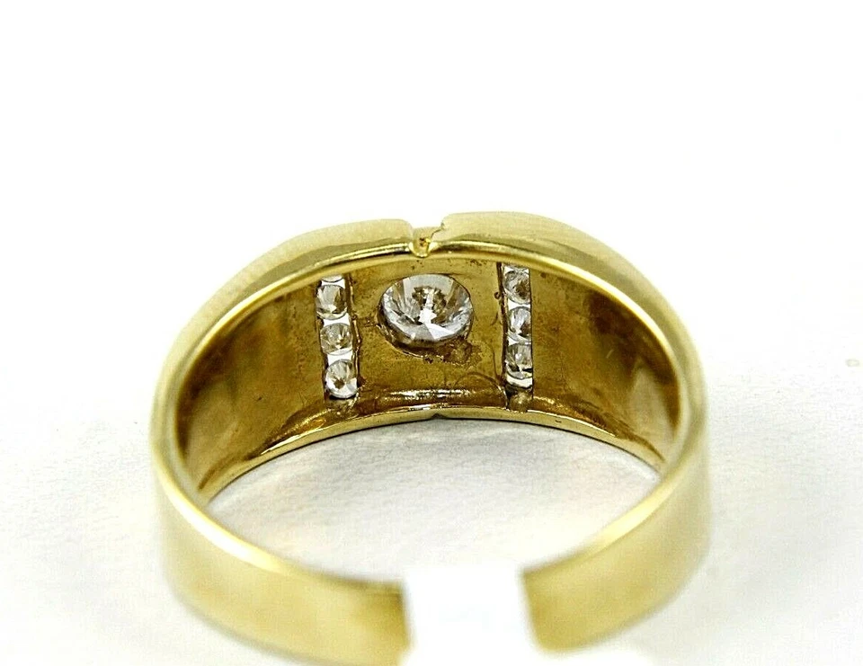 Natural Round Diamond Solitaire Wide Lady's Ring Band 18k Yellow Gold .48Ct - Image 3 of 4