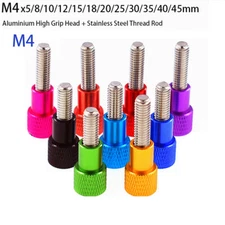 M4x5-45mm Knurled Thumb Screws Shoulder Bolts Aluminium Hand Grip Knob High Type