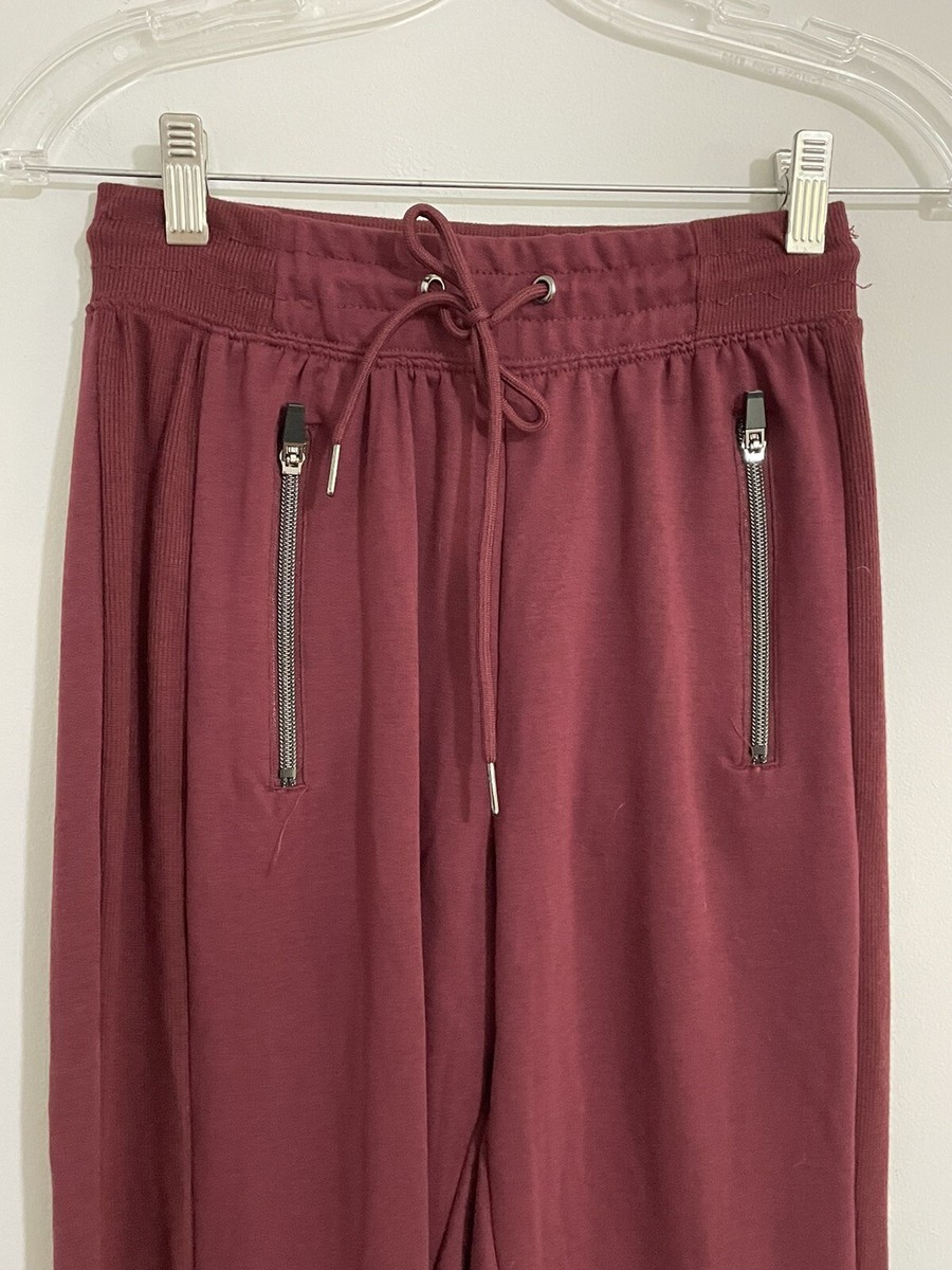 Nine West Active Womens Small Burgundy Pull On Drawstring Jogger Pants S |  eBay