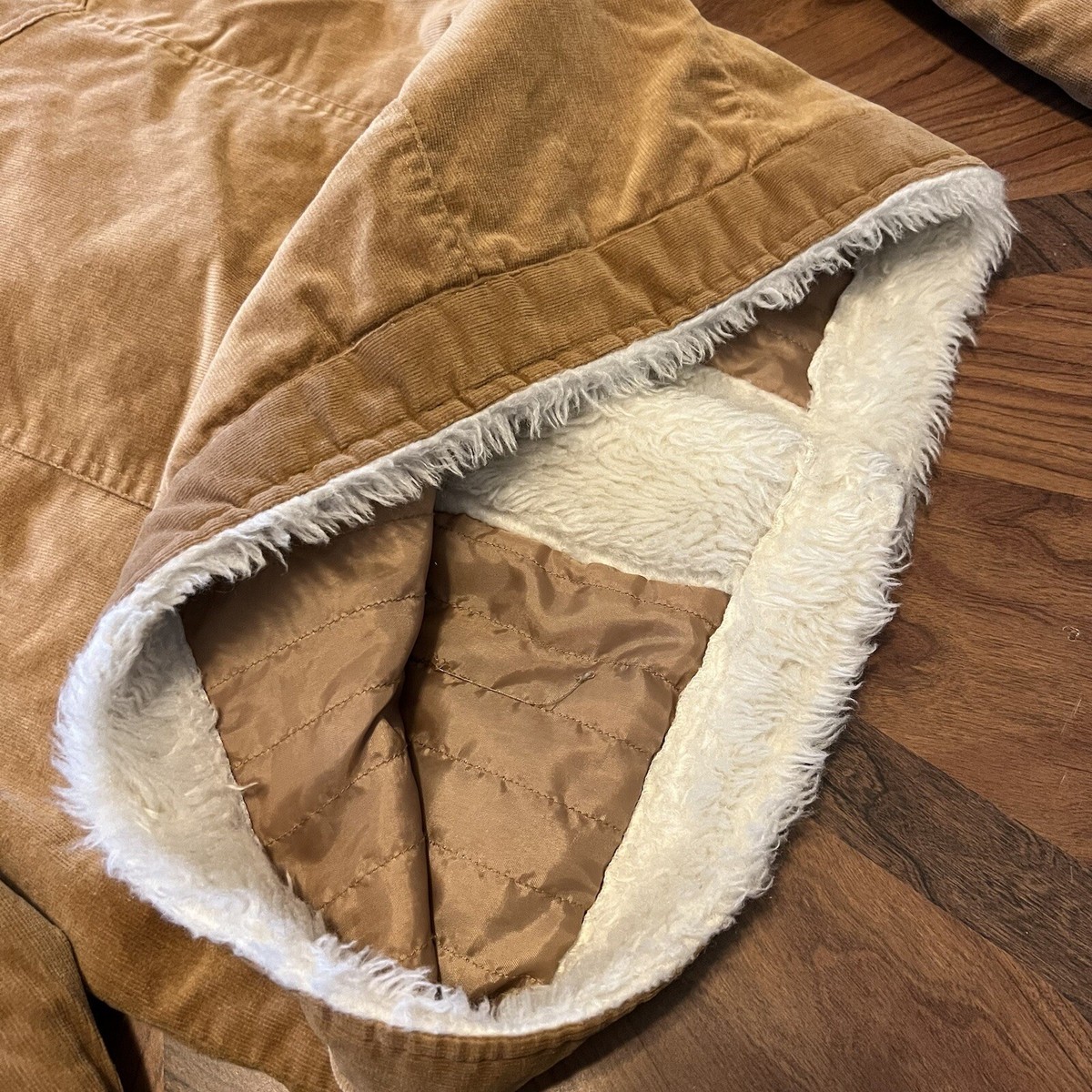 Vintage Corduroy 90s Bomber Faux Fur Trim Jacket Button Passport