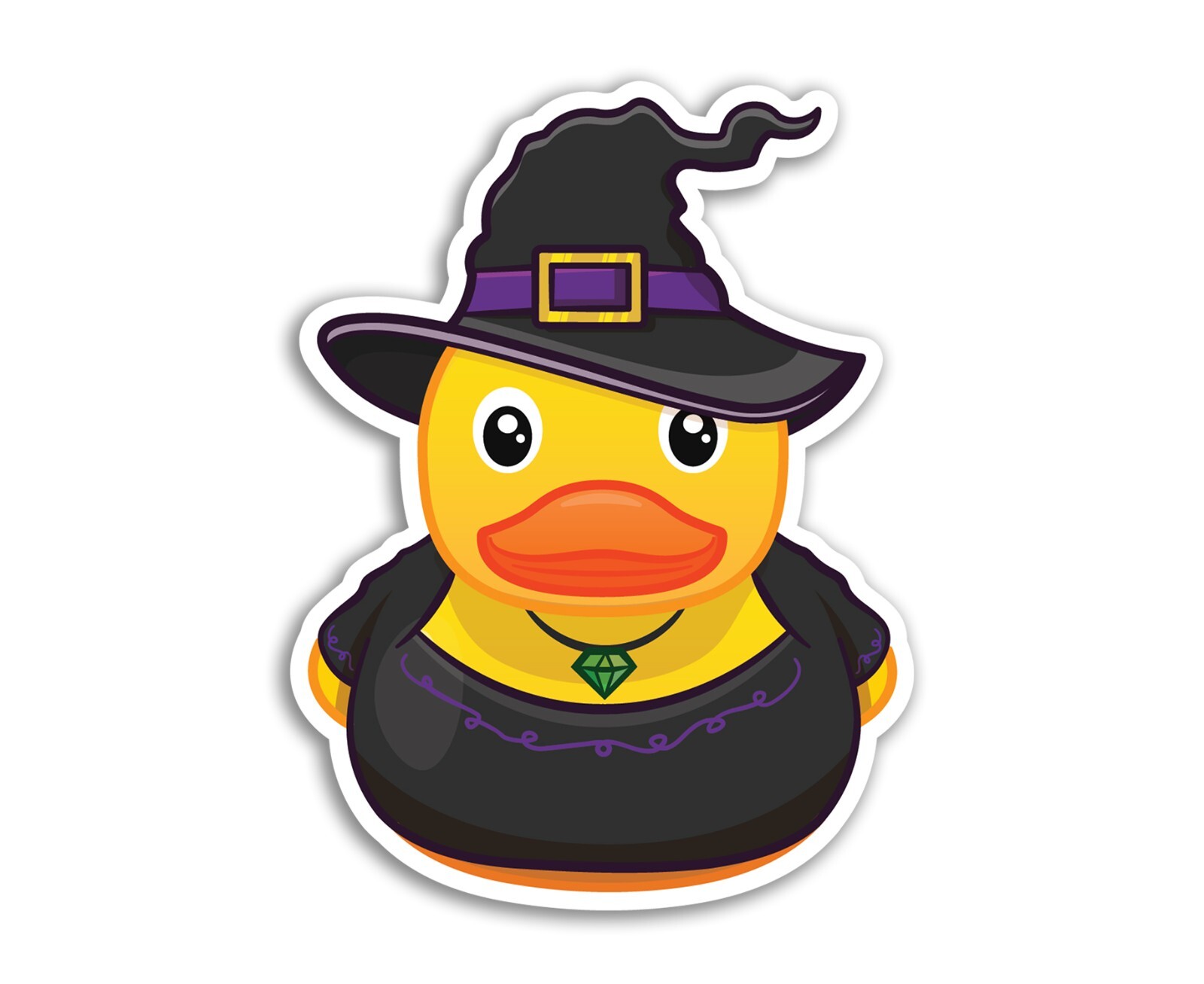 2 x 10cm Witch Rubber Duck Vinyl Stickers - Witchcraft Duckie Animal Kids #81557