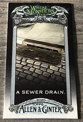 #ad 2020 Allen amp; Ginter Mini Black Where Monsters Live A Sewer Drain $1.59