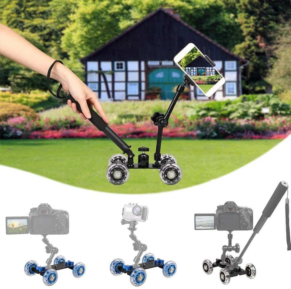 Digital Cameras Tabletop Mobile Rolling Slider Dolly Car Skater Video Track Rail - Image 4 of 4