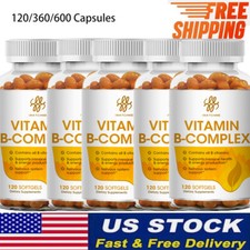 2-600 Vitamin B Complex Capsules B1,B2,B3,B5,B6,B12, Immune Support Pills