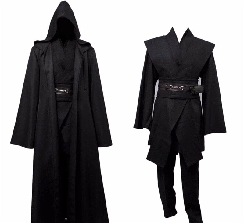 Star Wars Dark Jedi Sith Darth Vader Black Robe Cosplay Costume