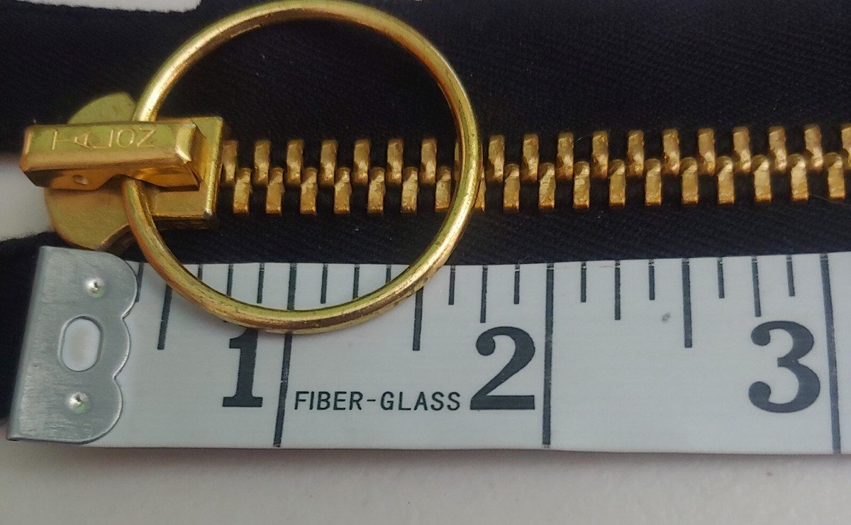 Vintage Talon Zipper Heavy Duty Black Brass Loop Pull 21.5 Vintage Talon Zipper Heavy Duty Black Brass Loop Pull 21.5