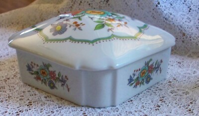Limoges France Floral Square Porcelain Vanity Box (NEW OLD STOCK) LEC  Lot of 6