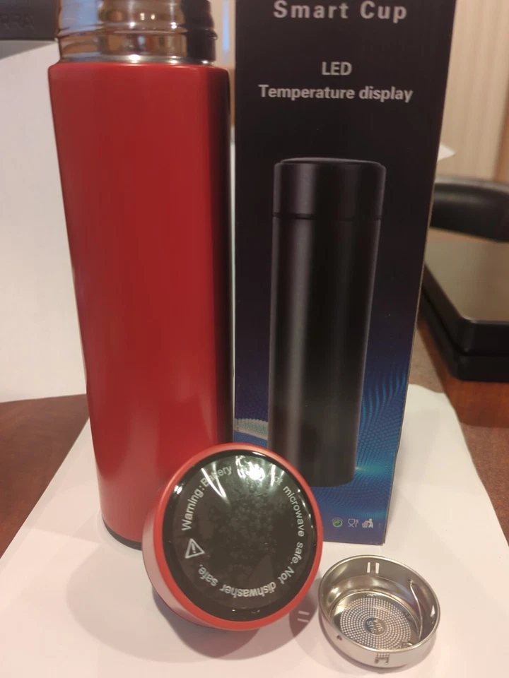 Termo de café, botella de agua deportiva inteligente con indicador de temperatura, frío y calor Foto 2 de 4