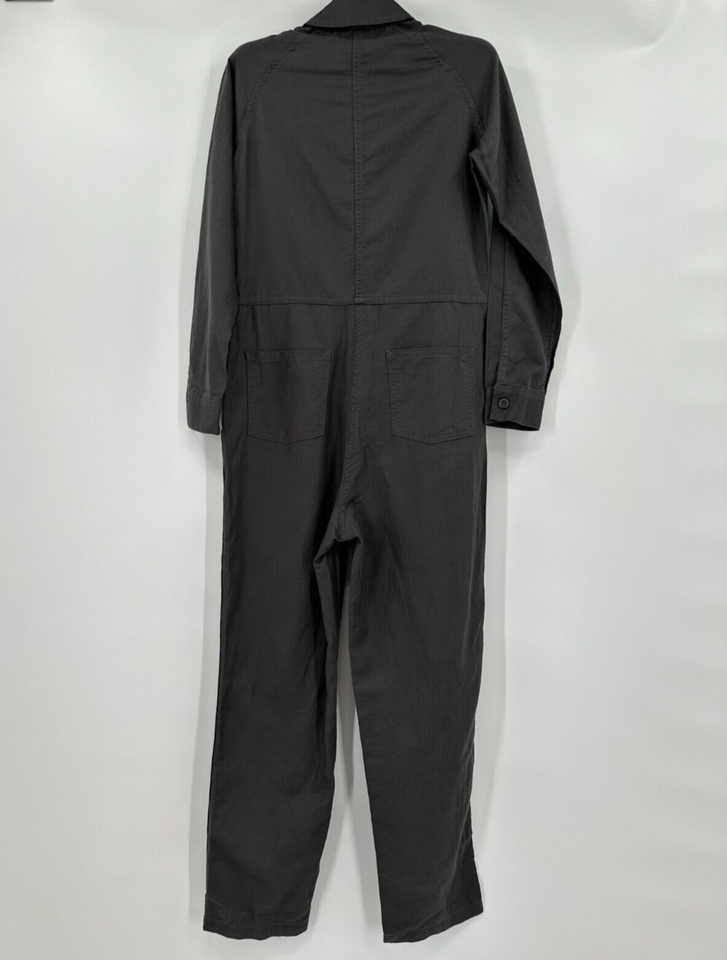Quince Cotton Linen Twill Long Sleeve Coverall Jumpsuit sz L Women's