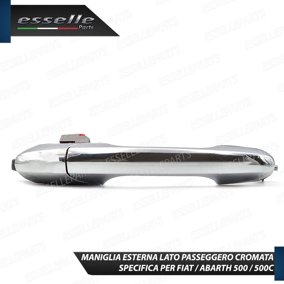 MANIGLIA ESTERNA PER FIAT ABARTH 500 500 C 595 695 LATO PASSEGGERO CROMATA - Immagine 3 di 4