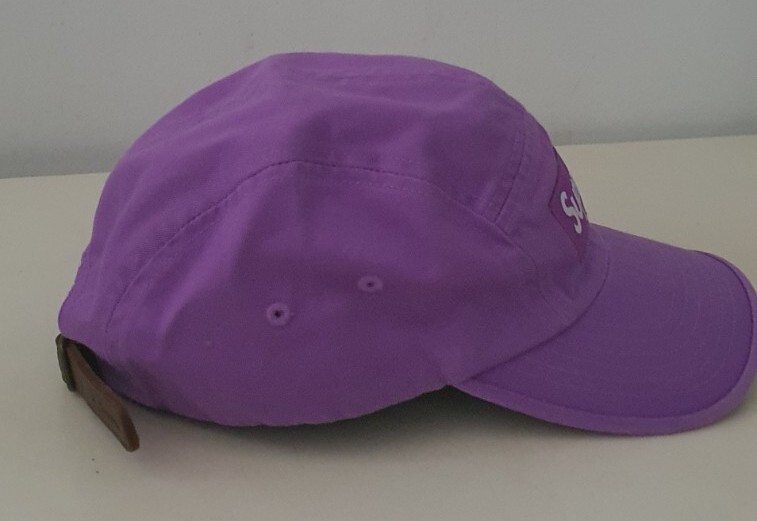 SS22 Supreme Washed Chino Twill camp light purple cap brown