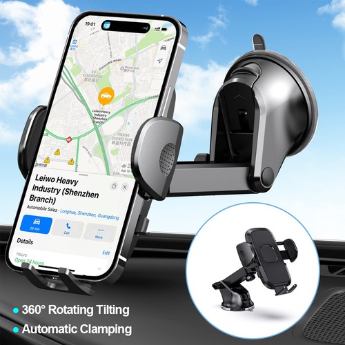 S161 Car Phone Holder 360° Rotating Windshield Dashboard Mount Fit For Phone - 第 11/12 張圖片