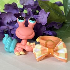 Littlest Pet Shop LPS Authentic 2531 Yellow Sand Orange Hermit Crab Aqua Green