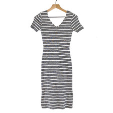 NWOT Marled Stripe Knit Bodycon Midi Dress